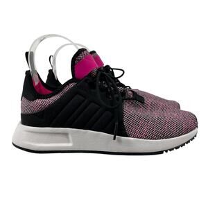 Adidas Youth 4 Shoes Pink Black X PLR Lace Up Low Top Sneakers Athletic B41790